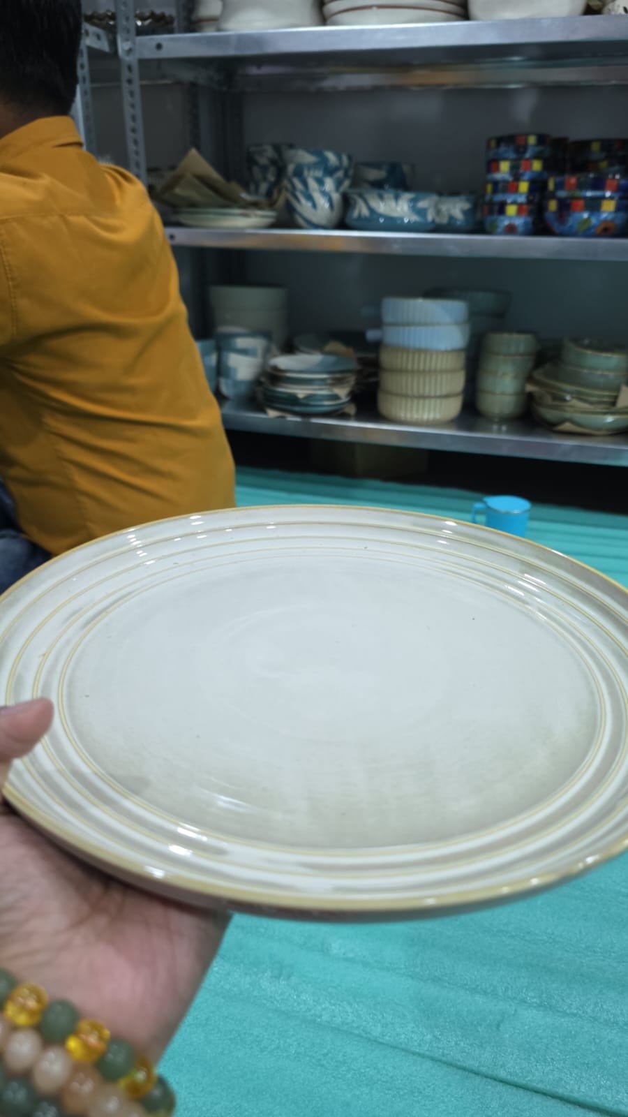 Aura Alabaster Ribbed Dinner Plate (27 cm)