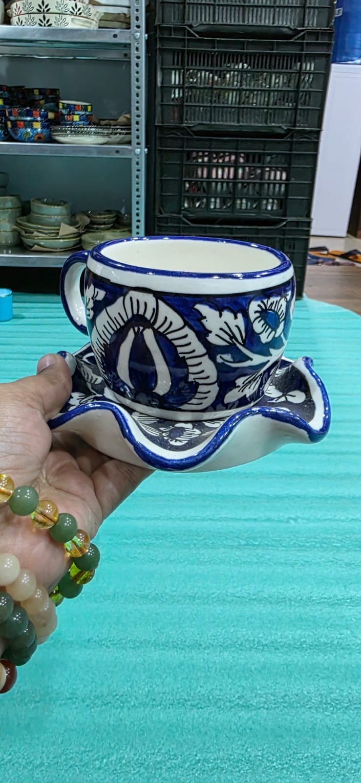 Hand-Painted Cup & Saucer Set