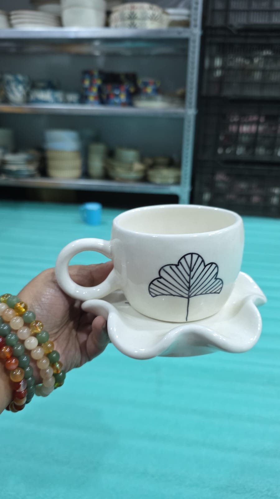 Frondescence Fluted Cup & Saucer Set