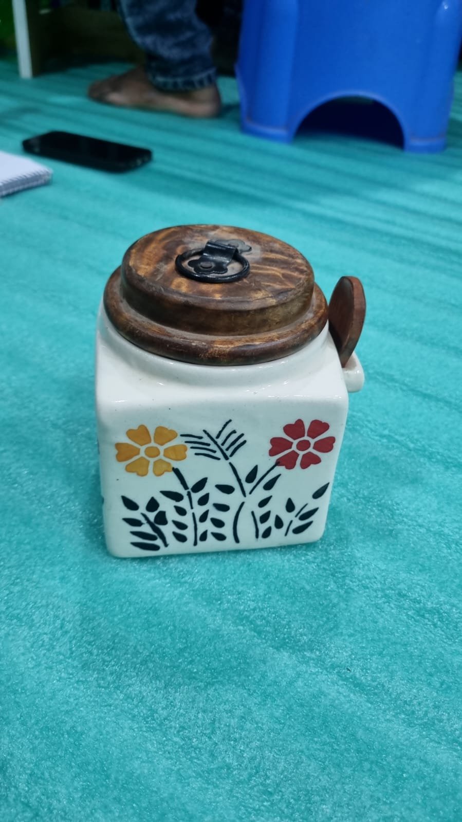 Pushpa Vintage Ceramic Pickle & Spice Jar