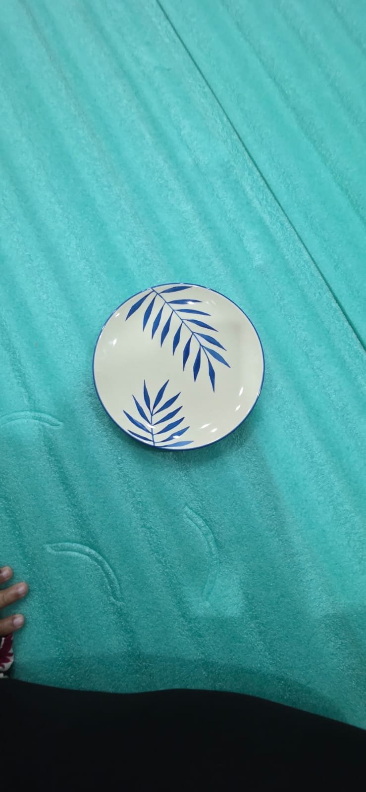 Nila Palm Hand-Painted Ceramic Quarter Plate