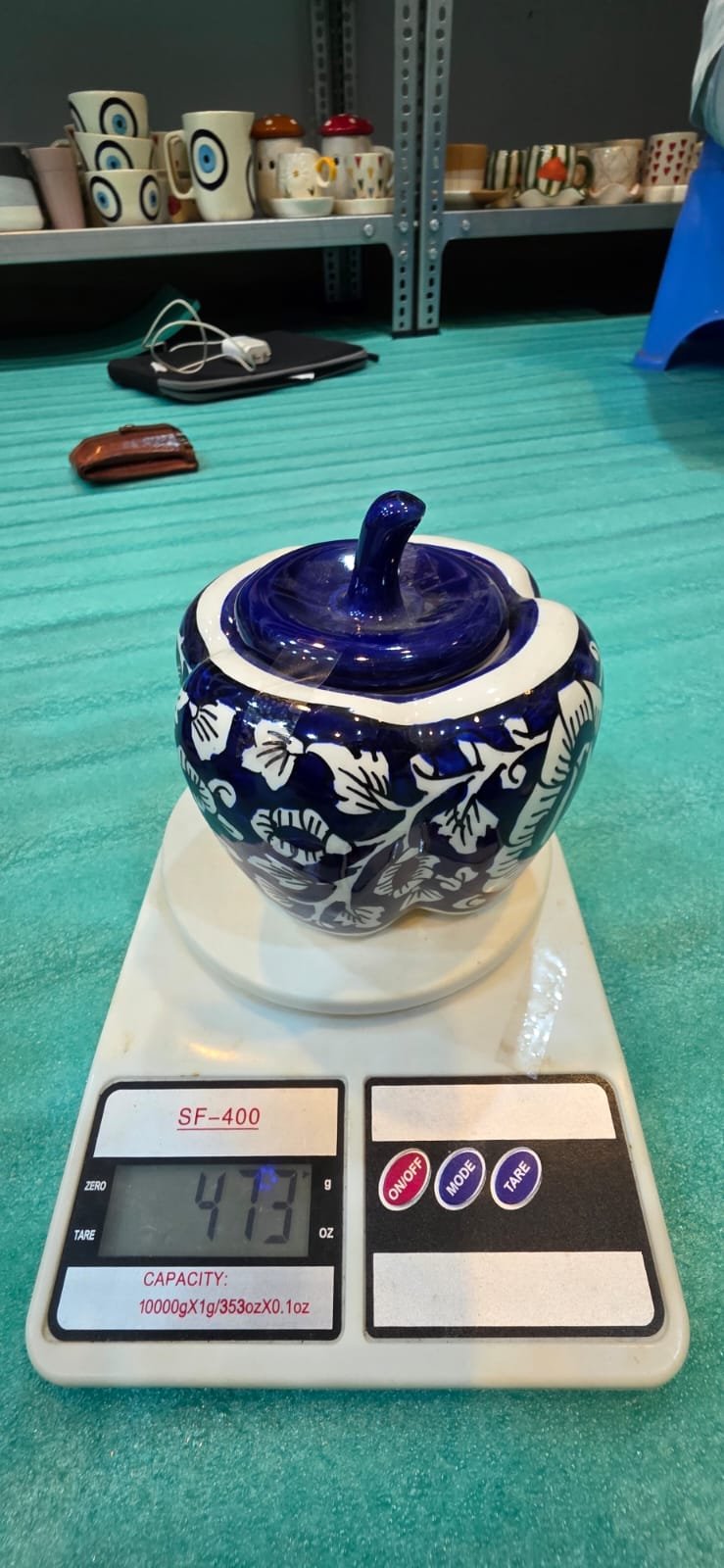 Shahi Mughal Hand-Painted Ceramic Lobed Multi-Purpose Jar hover