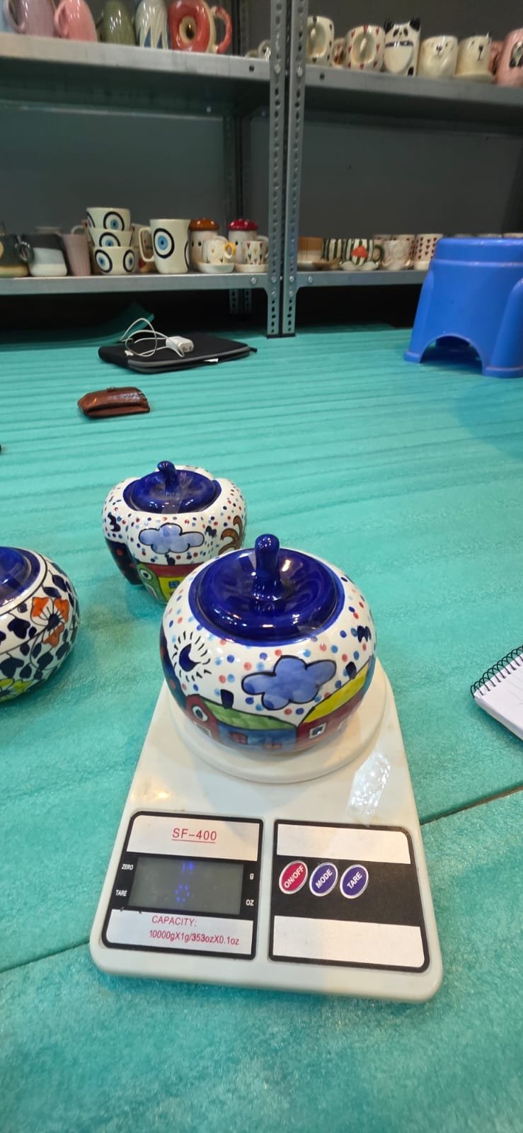 Hand-Painted Ceramic Lobed Multi-Purpose Jar