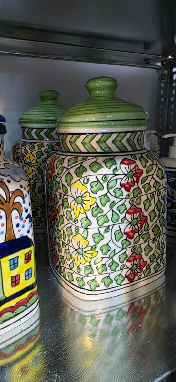 Artisan Hand-Painted Grand Square Ceramic Canister (2.5L) hover