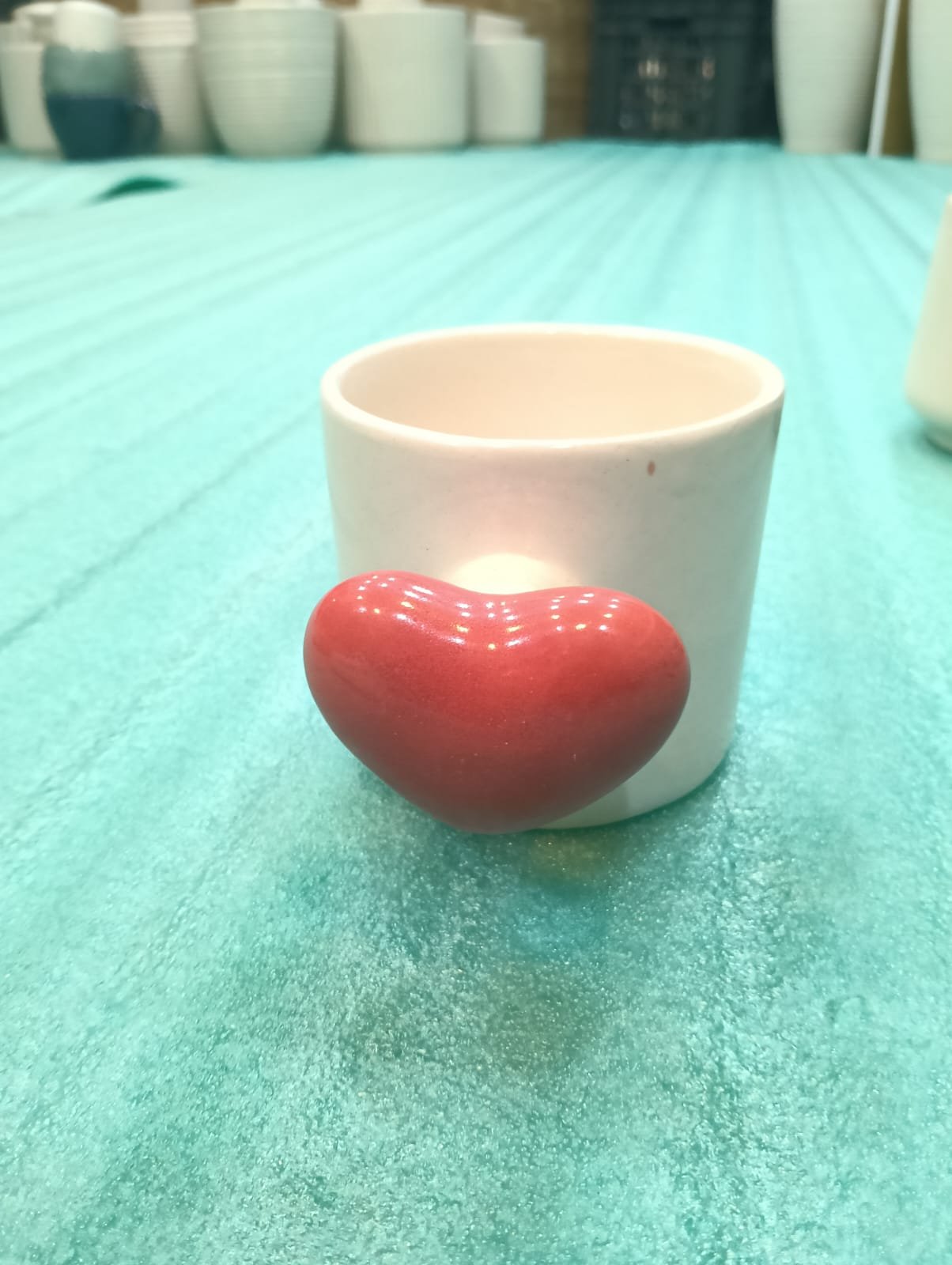"Dil-Se" Sculptural Heart-Handle Ivory Mug
