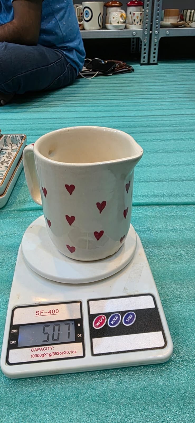 "Dil-Se" Hand-Painted Ceramic Creamer & Milk Pitcher (500ml)
