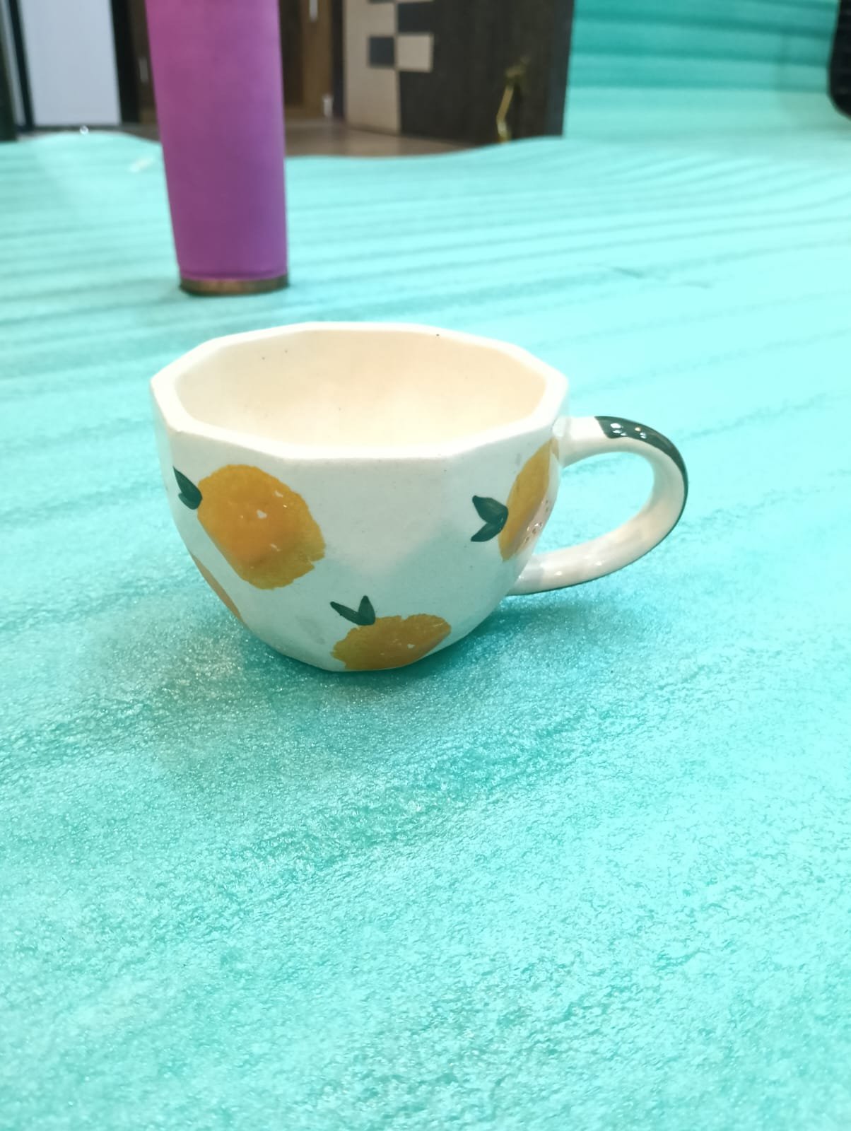 Faceted Citrus Artisan Cup