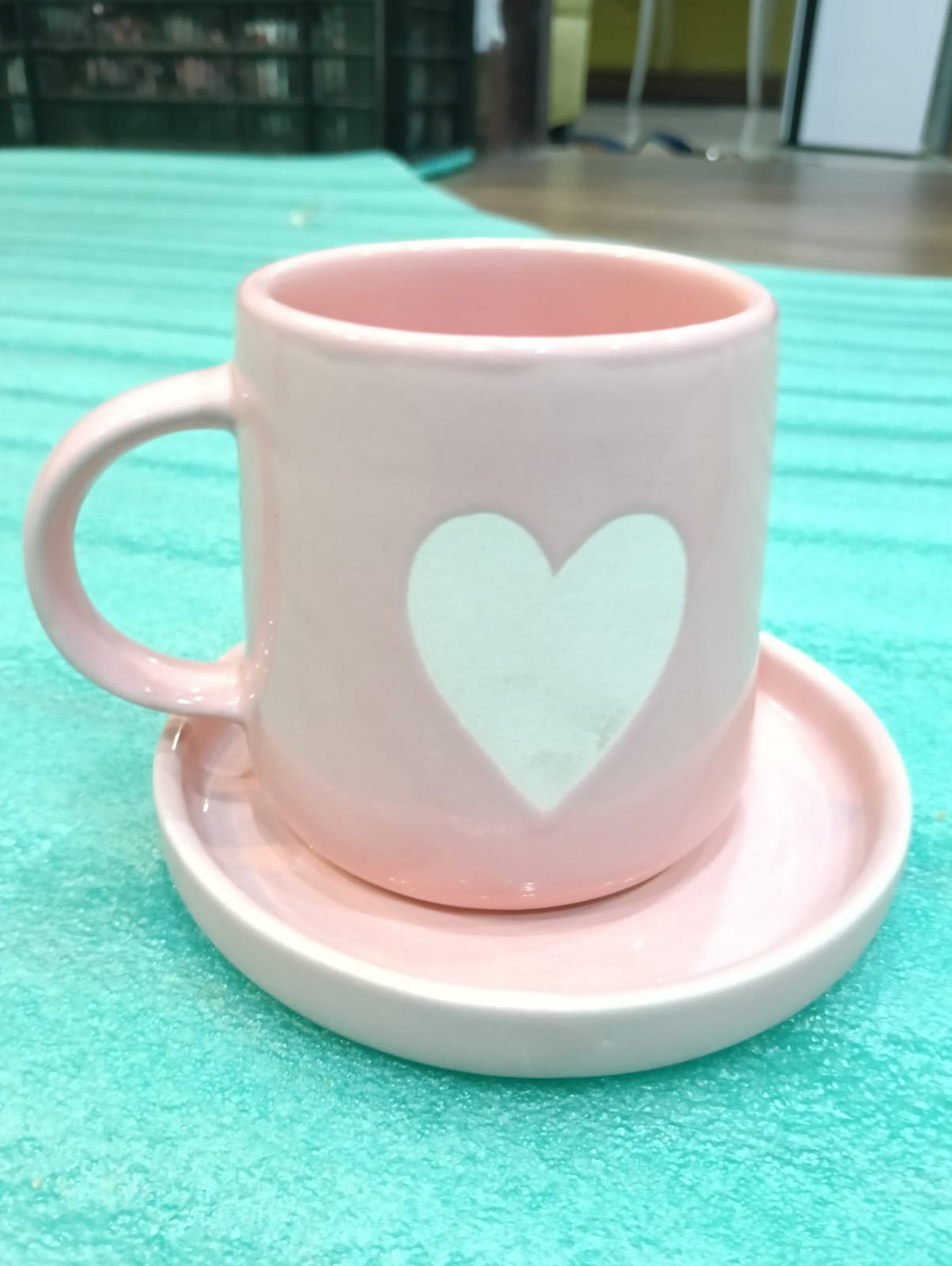 "Dil-Se" Signature Blush Heart Cup & Saucer Set
