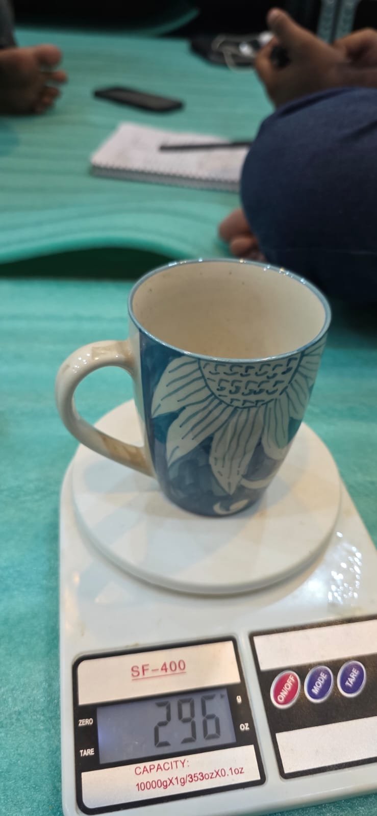 "Indigo Sunflower" Tapered Ceramic Mug