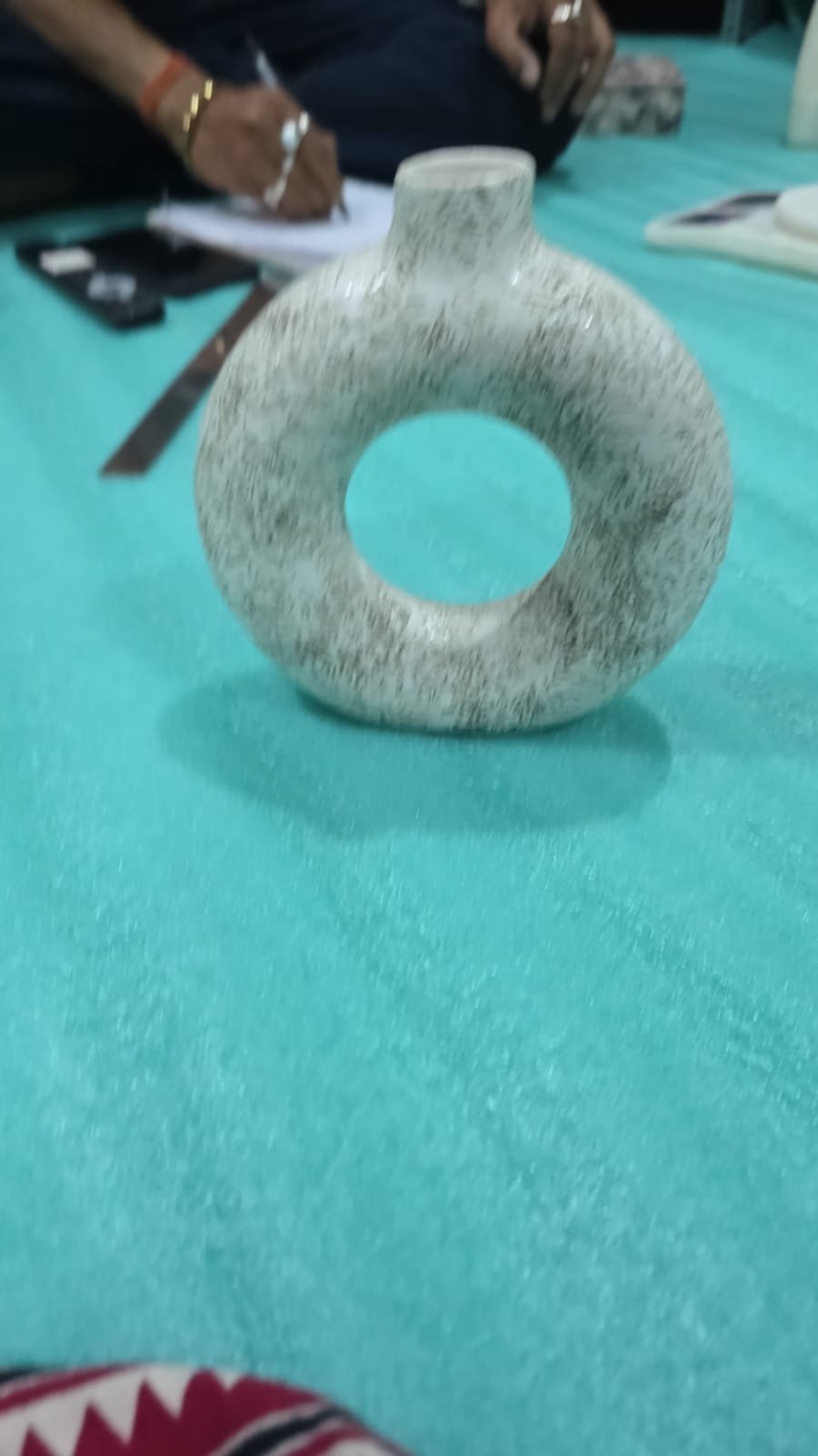 "Circa" Geometric Donut Ceramic Vase