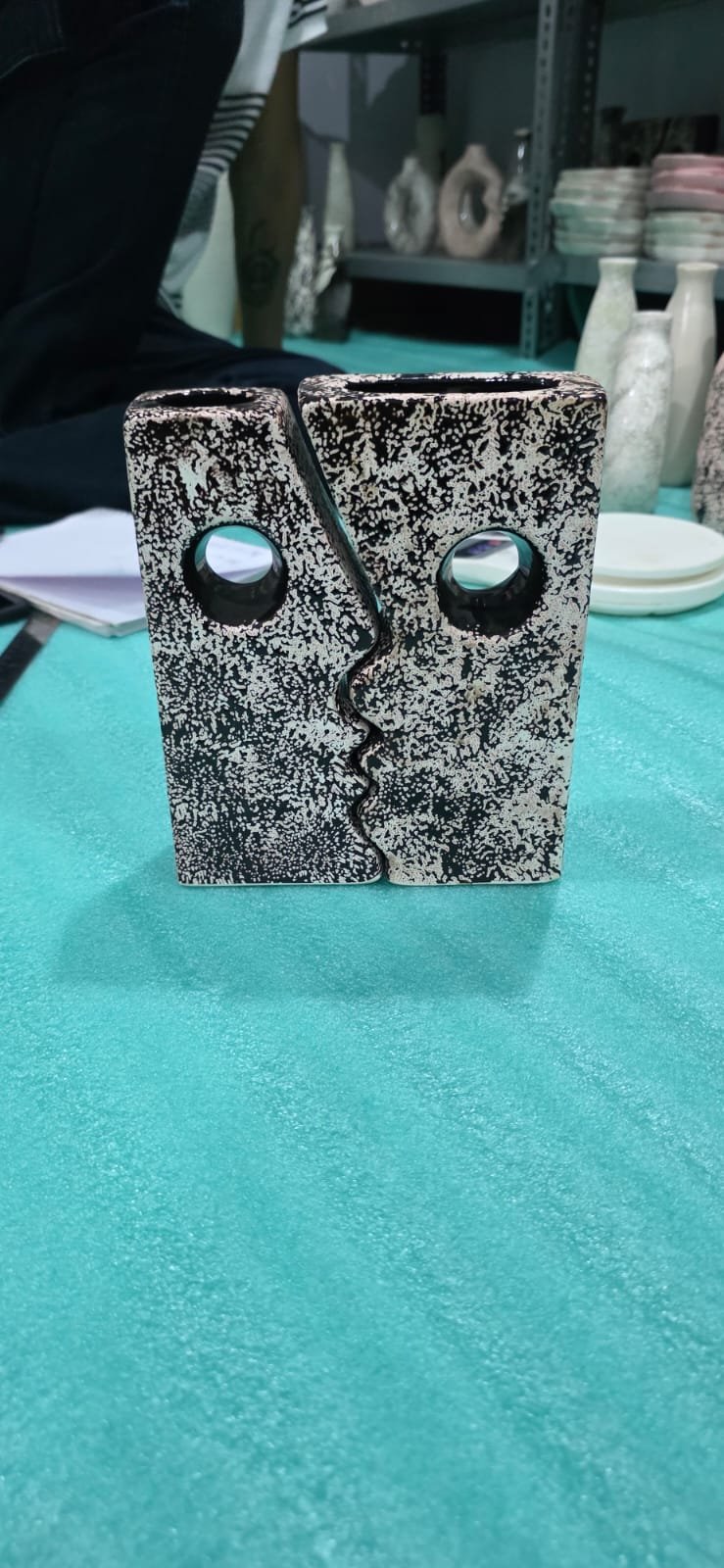 "Affinitas" Interlocking Cubist Ceramic Vase Set