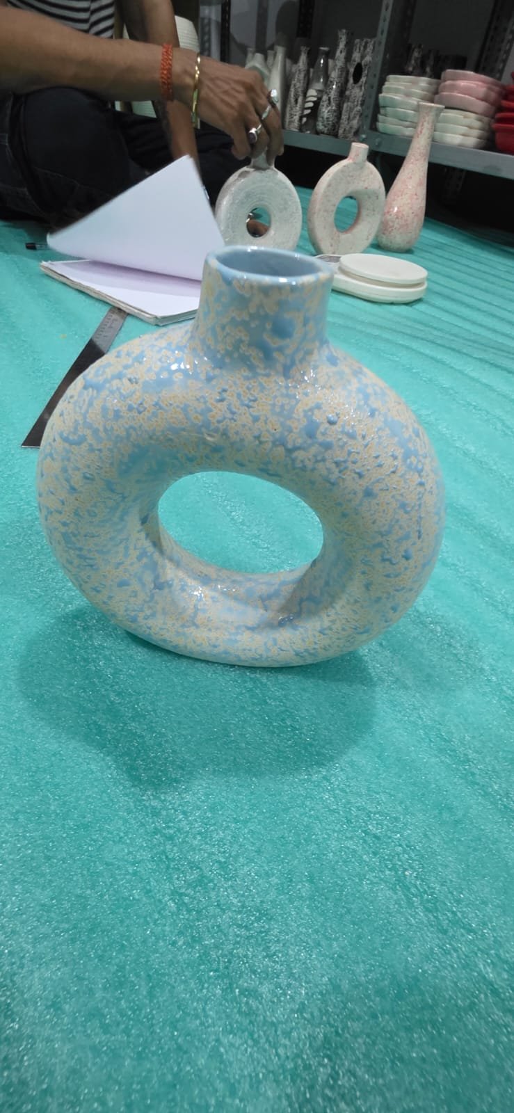 "Aegean" Coastal Donut Ceramic Vase