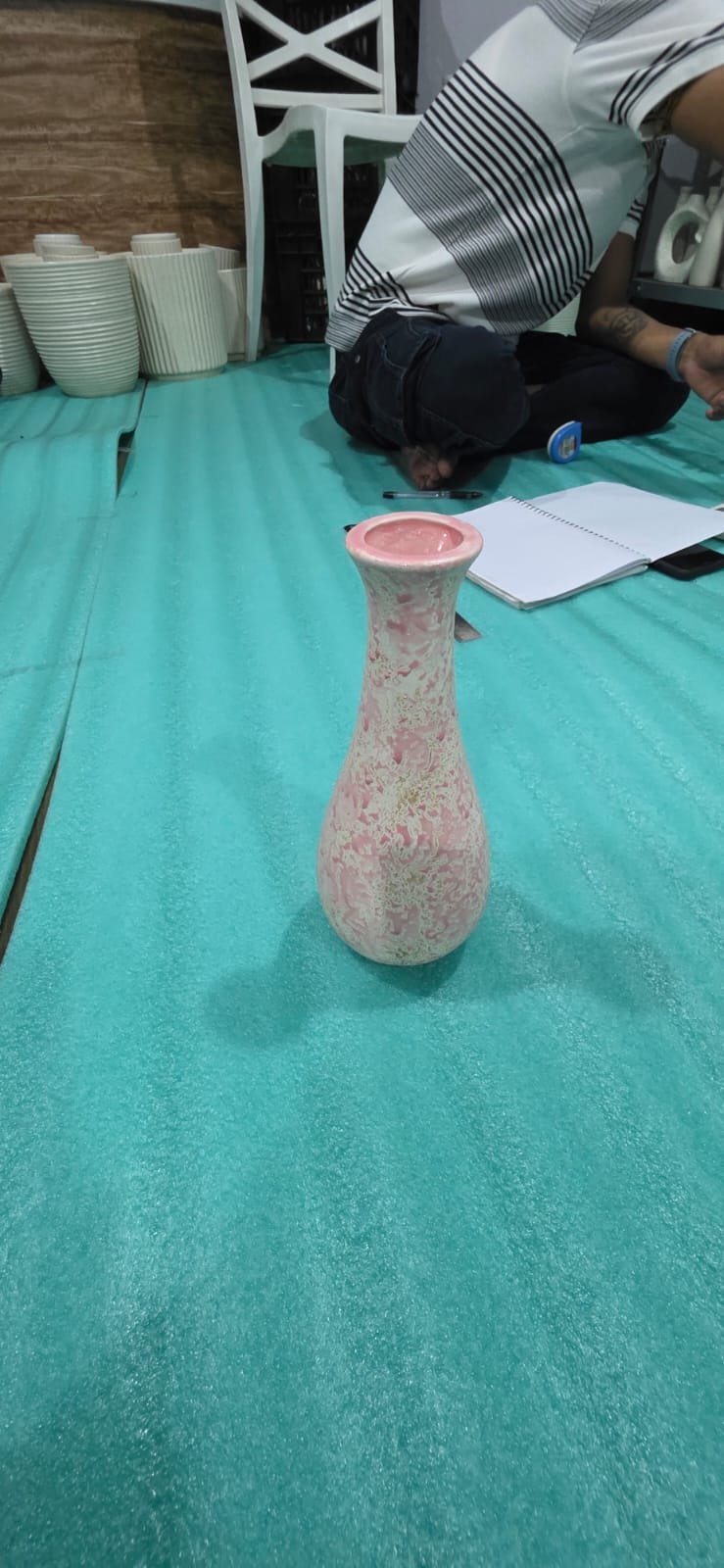 "Amara" Hourglass Ceramic Statement Vase