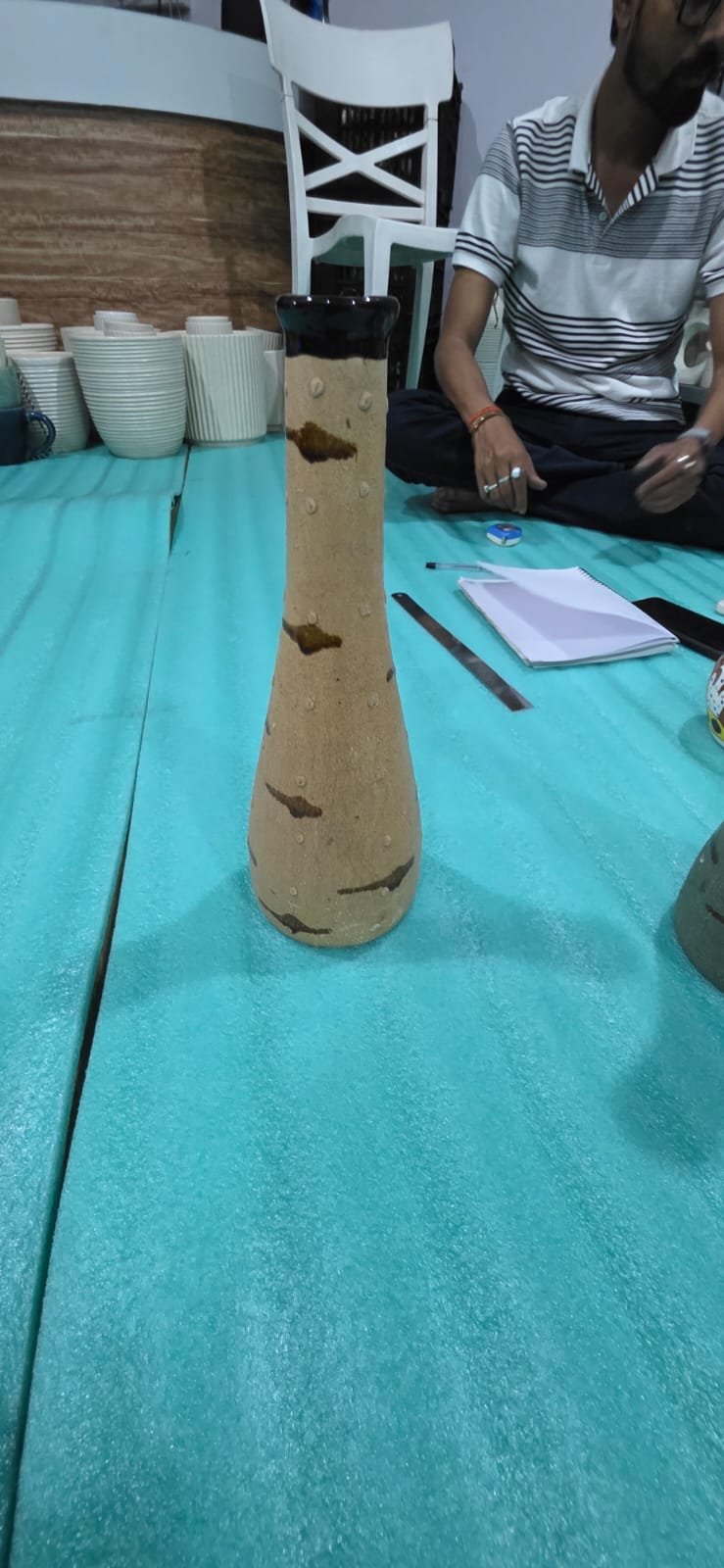 "Veda" Tall Earthy Totem Ceramic Vase hover