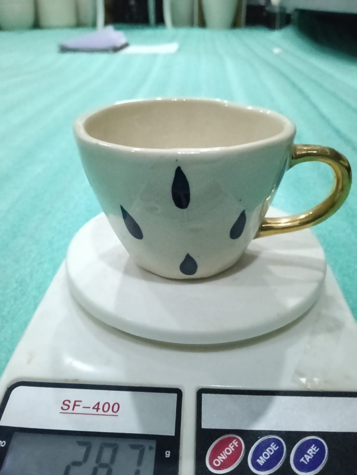 Midnight Droplet Artisan Teacup