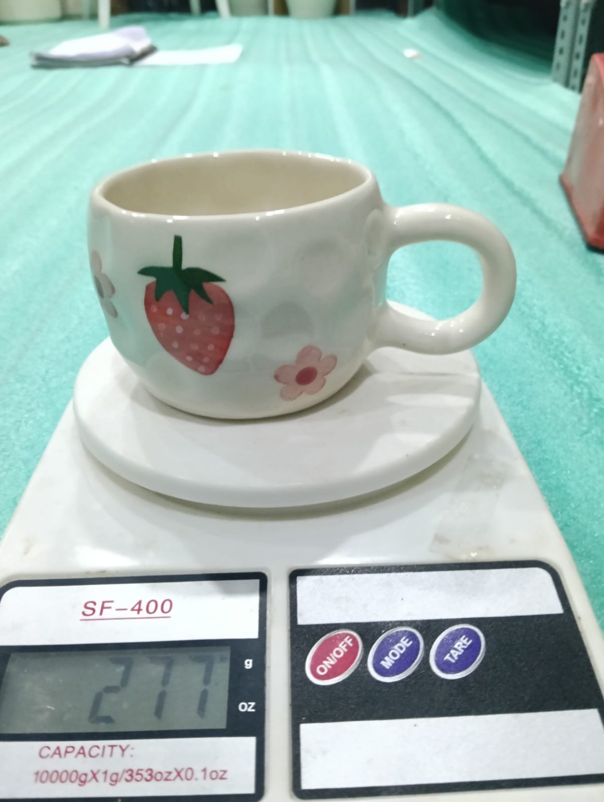 "Strawberry Meadow" Artisan Snack Mug