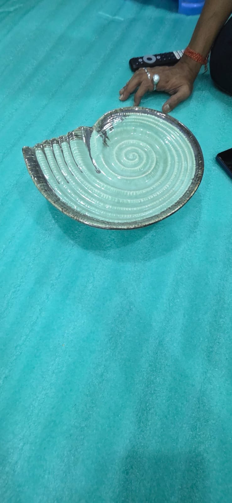 "Nautilus" Ceramic Seashell Serving Bowl