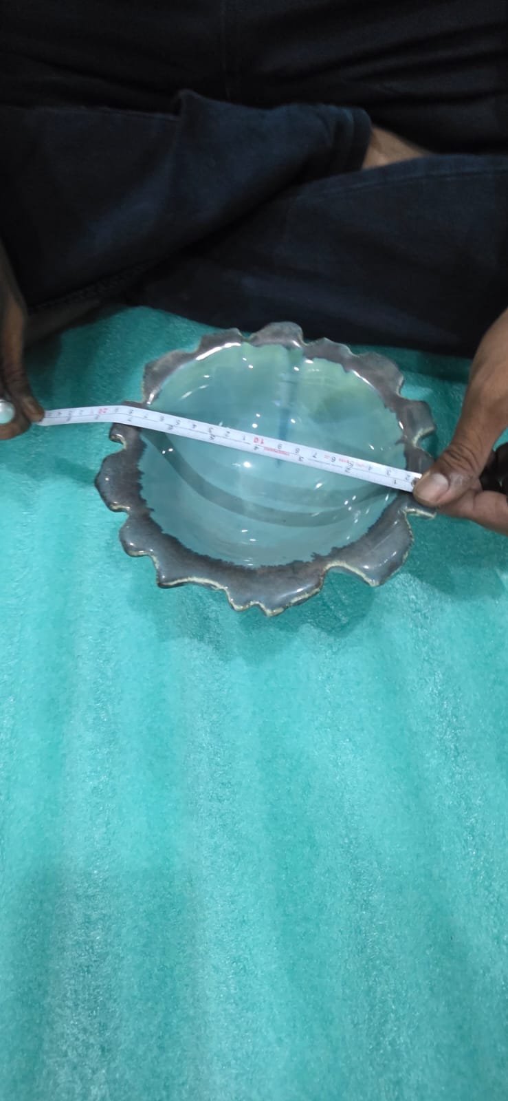 "Aura" Scalloped Ceramic Serving Bowl