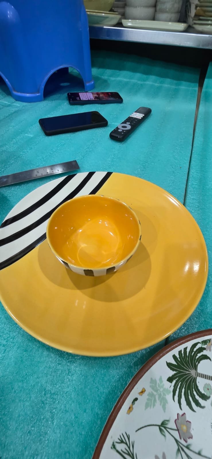 "Solar Stripe" Ceramic Katori