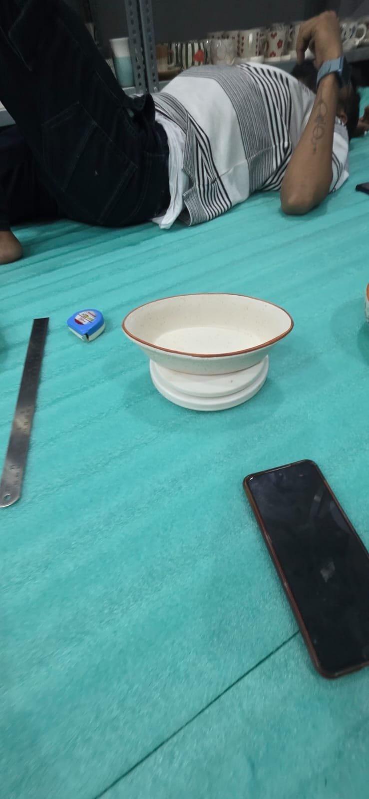 "Ivory Speckle" Boat-Shaped Serving Bowl