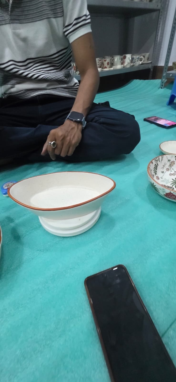 "Ivory Speckle" Artisanal Boat Bowl