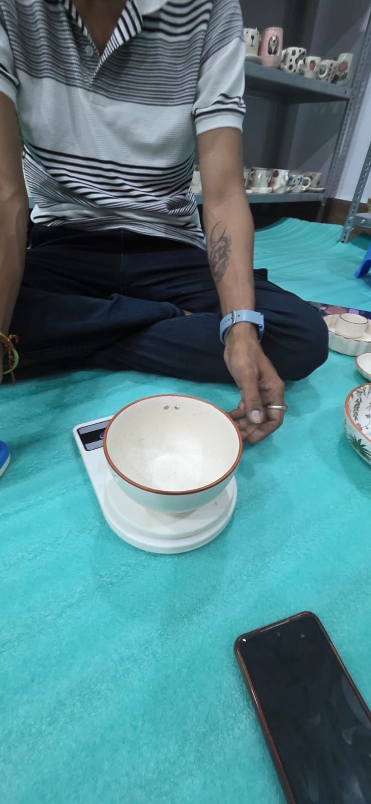 "Ivory Speckle" Deep Serving Bowl