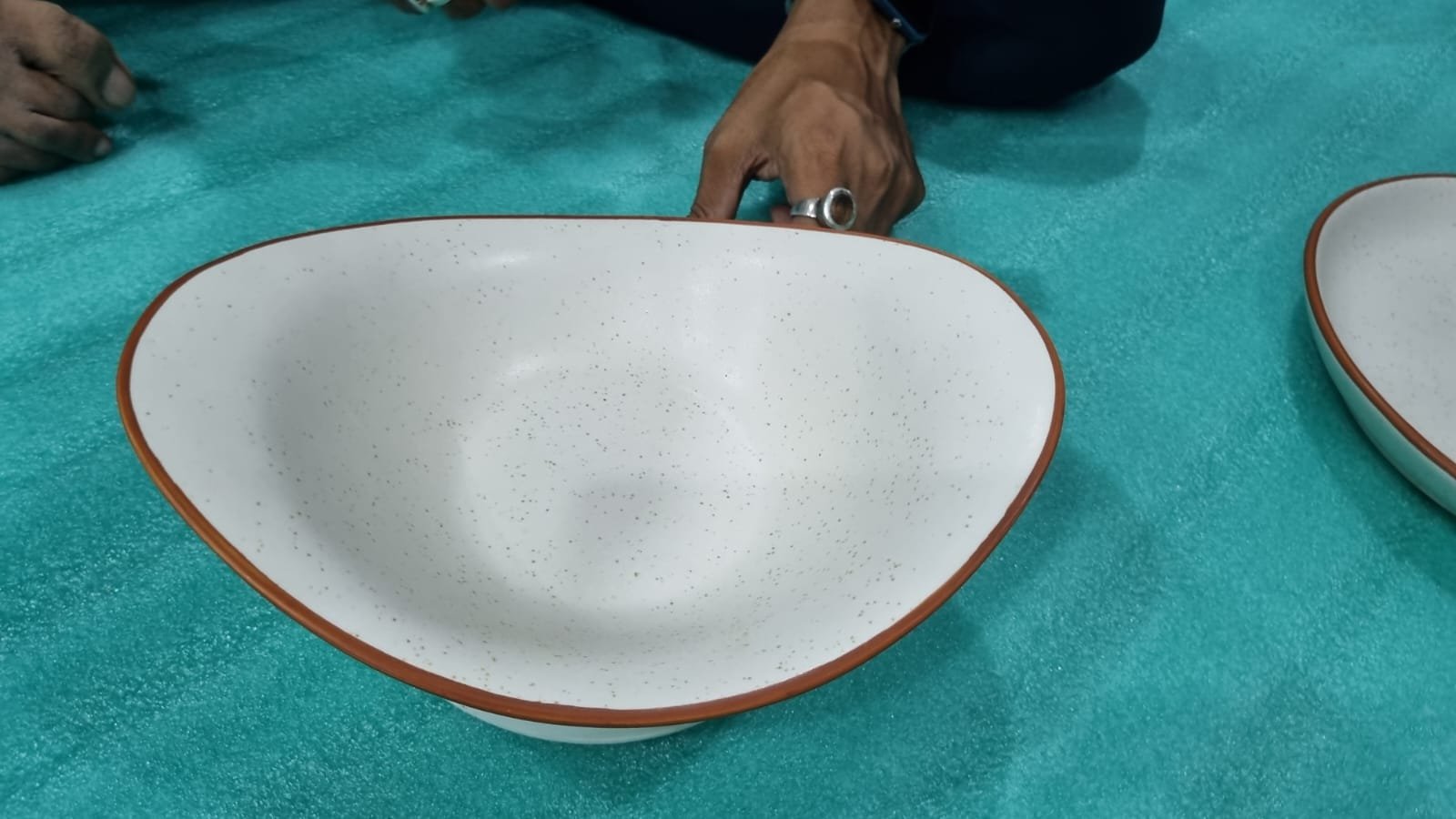 "Ivory Speckle" Organic Serving Bowl