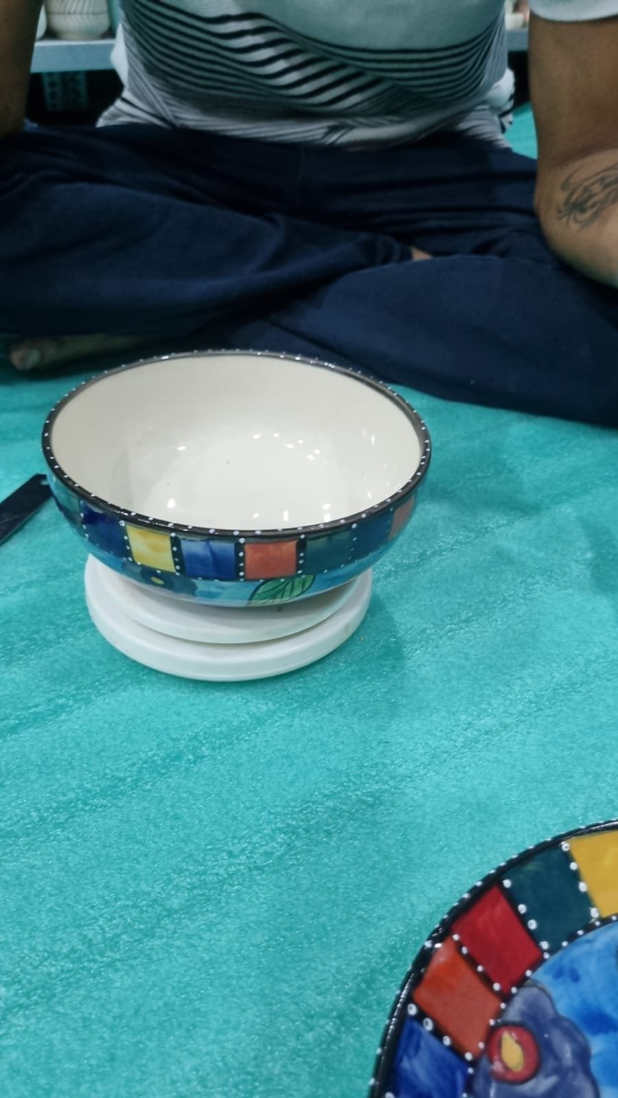 "Mosaic Artisan" Hand-Painted Serving Bowl