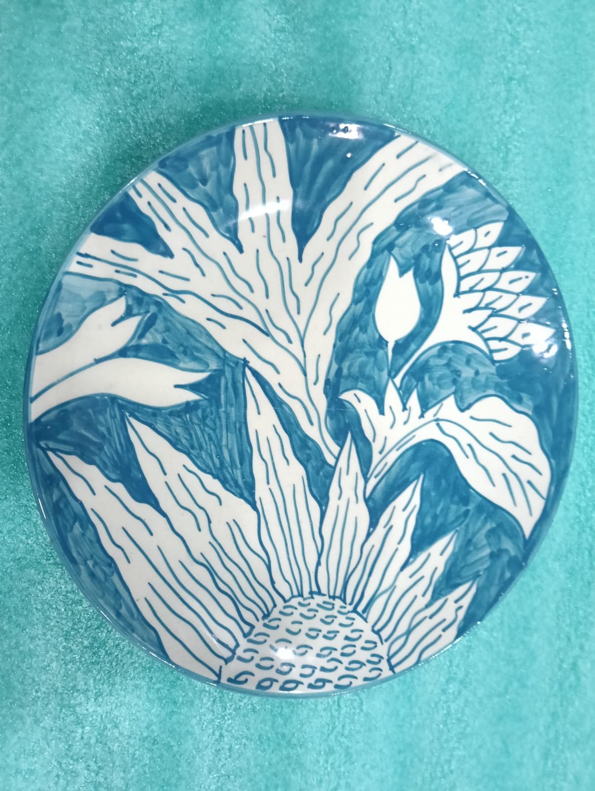 "Azure Flora" Artisan Serving Platter
