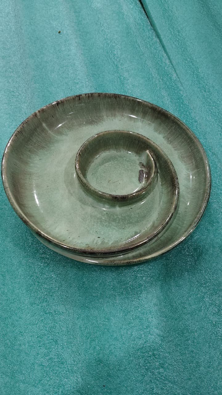 Ceramic Spiral Chip and Dip Platter