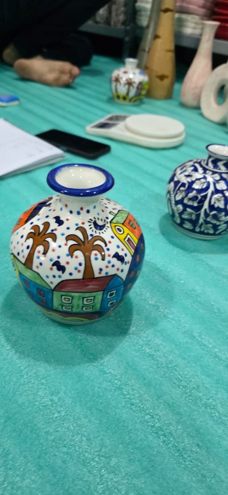 "Matika" Medium Hand-Painted Ceramic Pot Vase