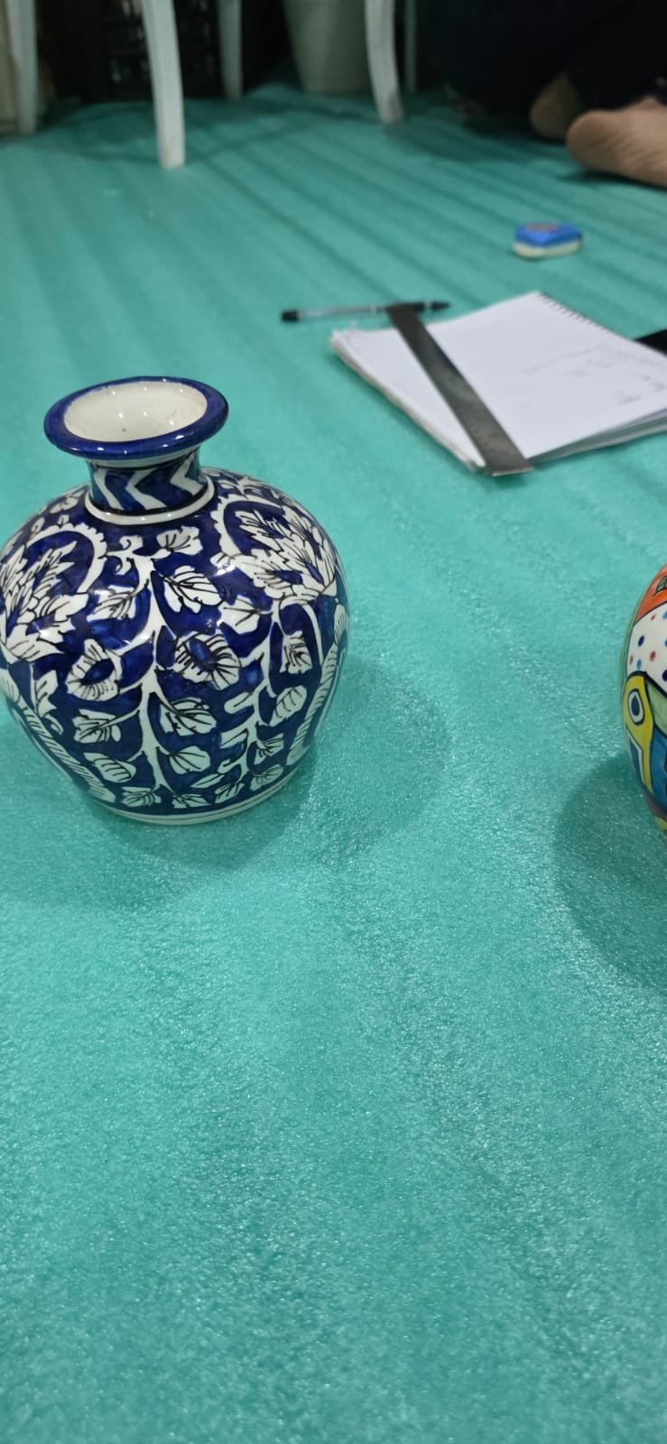"Matika" Medium Hand-Painted Ceramic Pot Vase hover