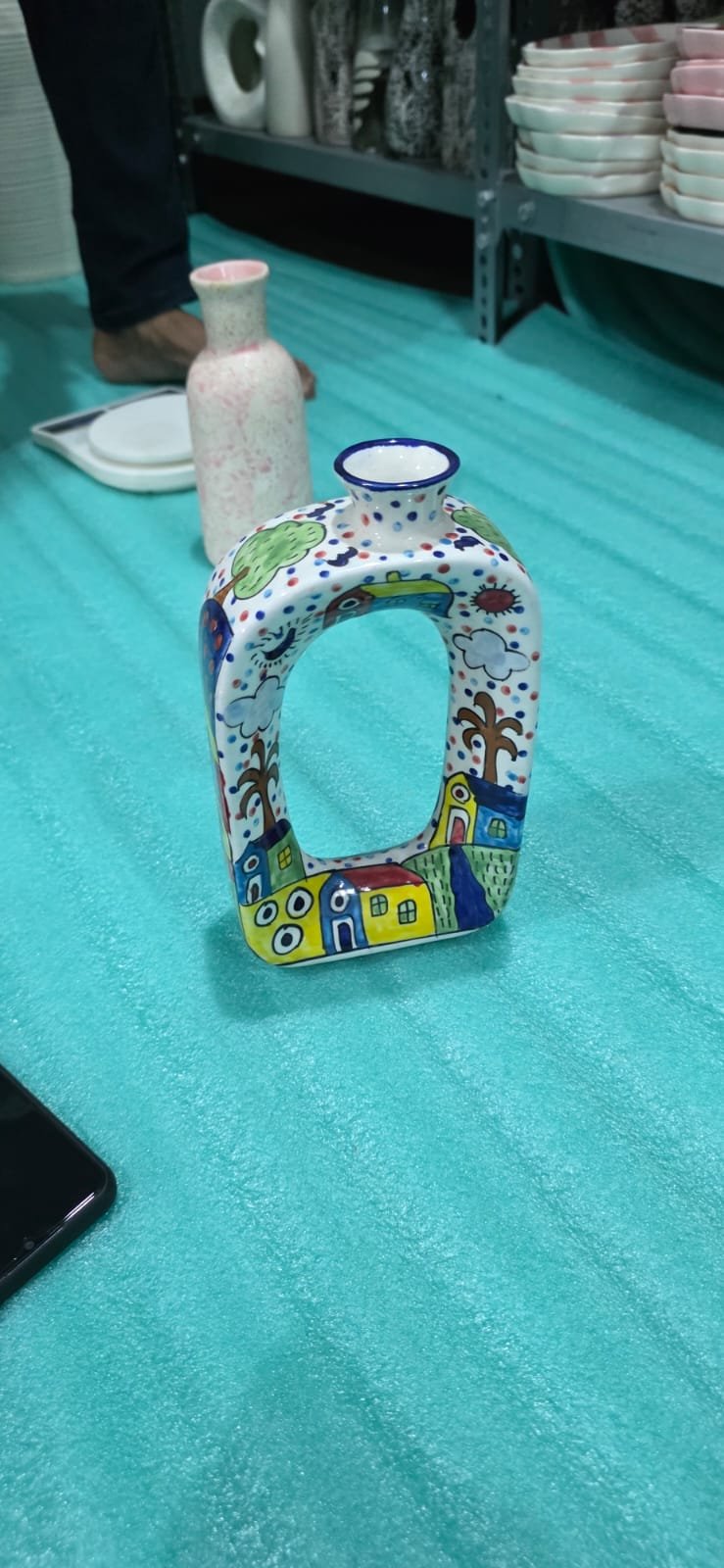 "Arcadia" Architectural Loop Ceramic Vase (Medium) hover