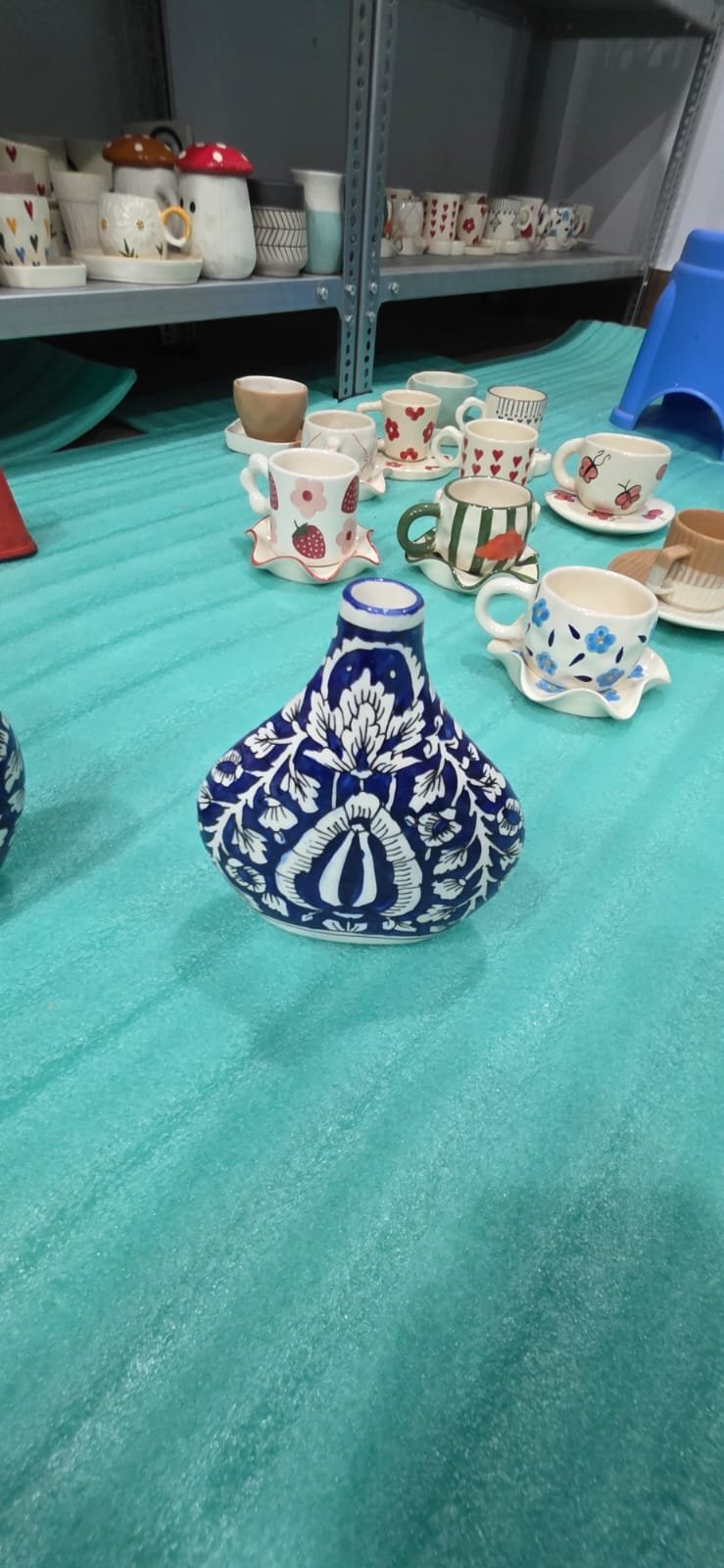 "Ovia" Flat Teardrop Ceramic Vase hover