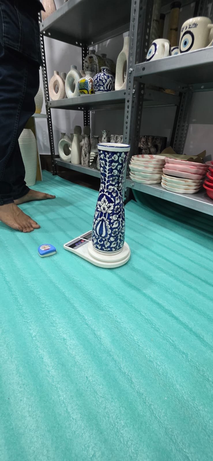 "Maya" Tall Hourglass Ceramic Vase