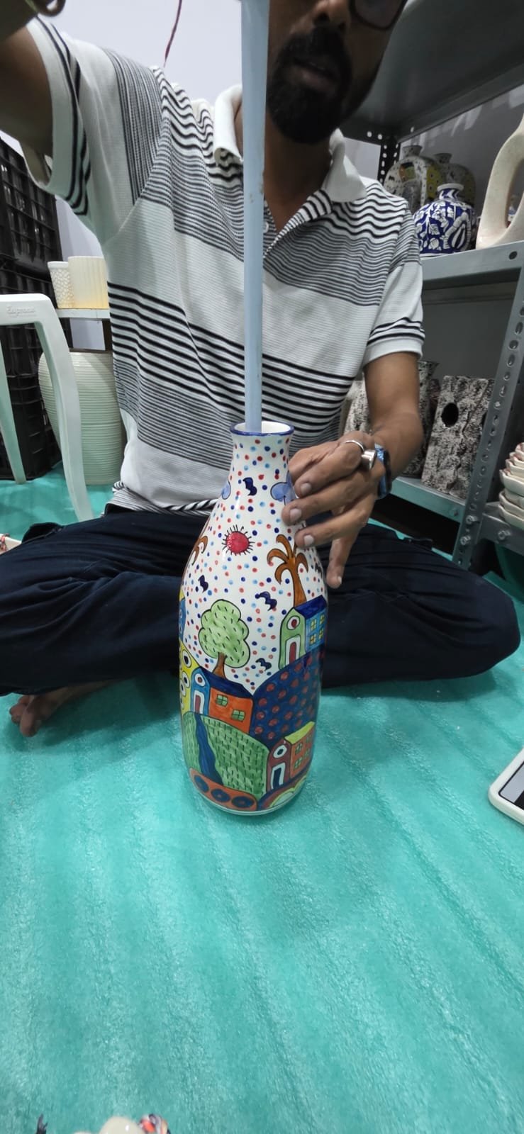 "Aria" Tall Carafe Ceramic Vase
