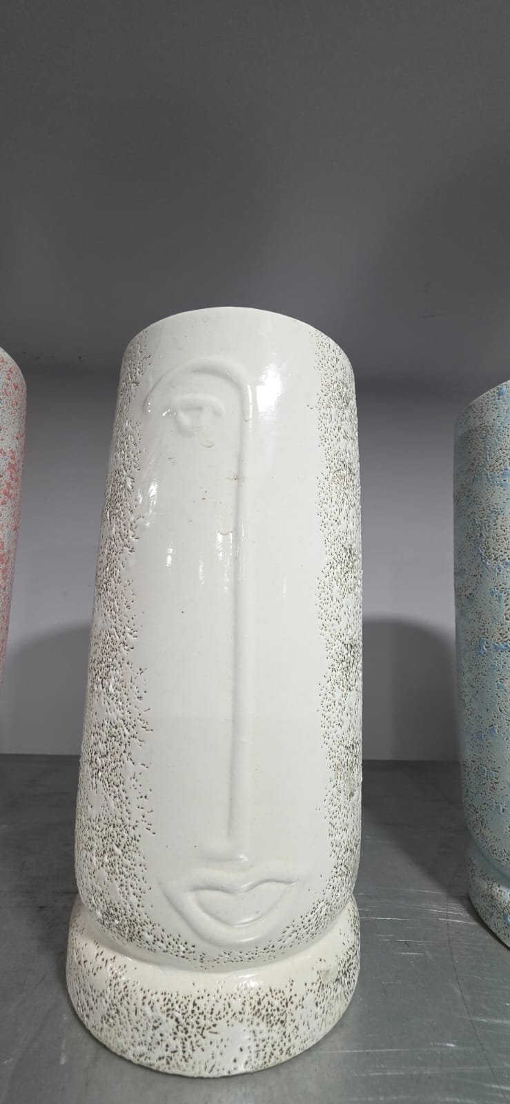 "Mudra" Minimalist Abstract Face Pillar Vase hover