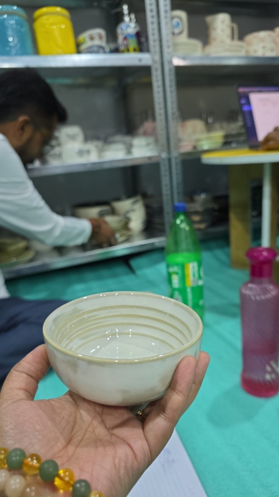 Aura Alabaster Ribbed Katori