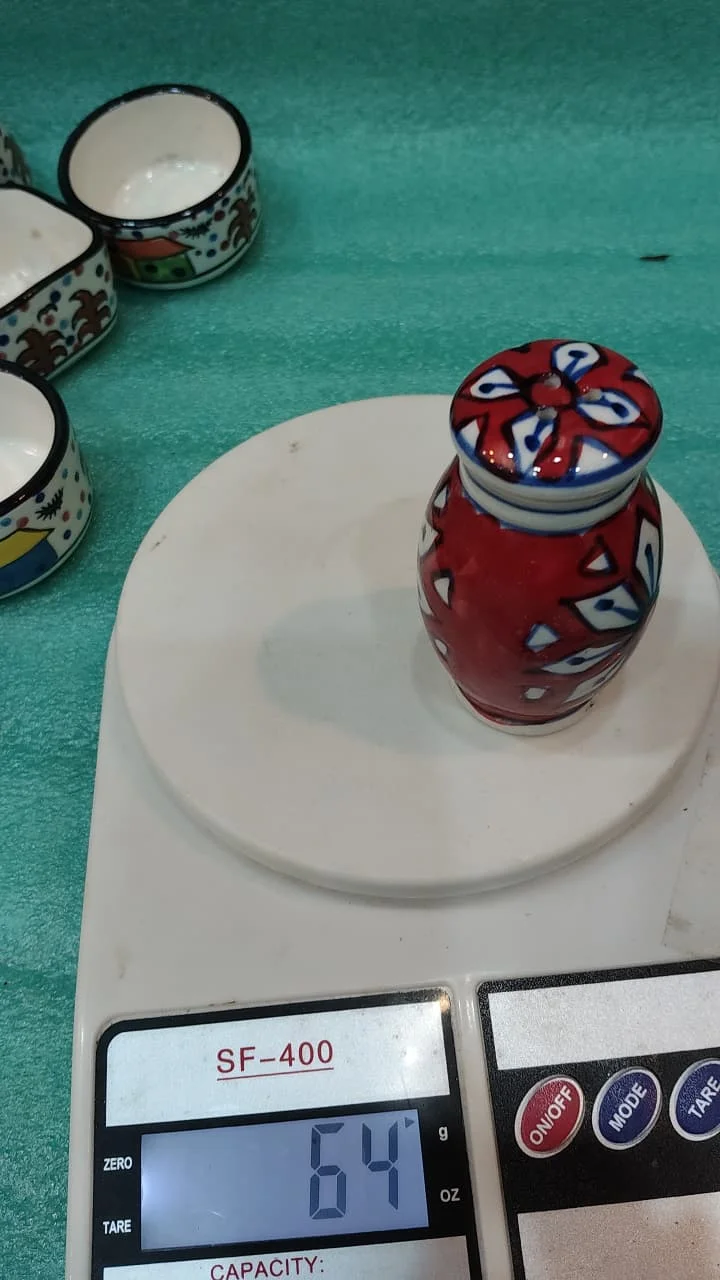 Crimson Geometric Artisan Ceramic Shaker Collection