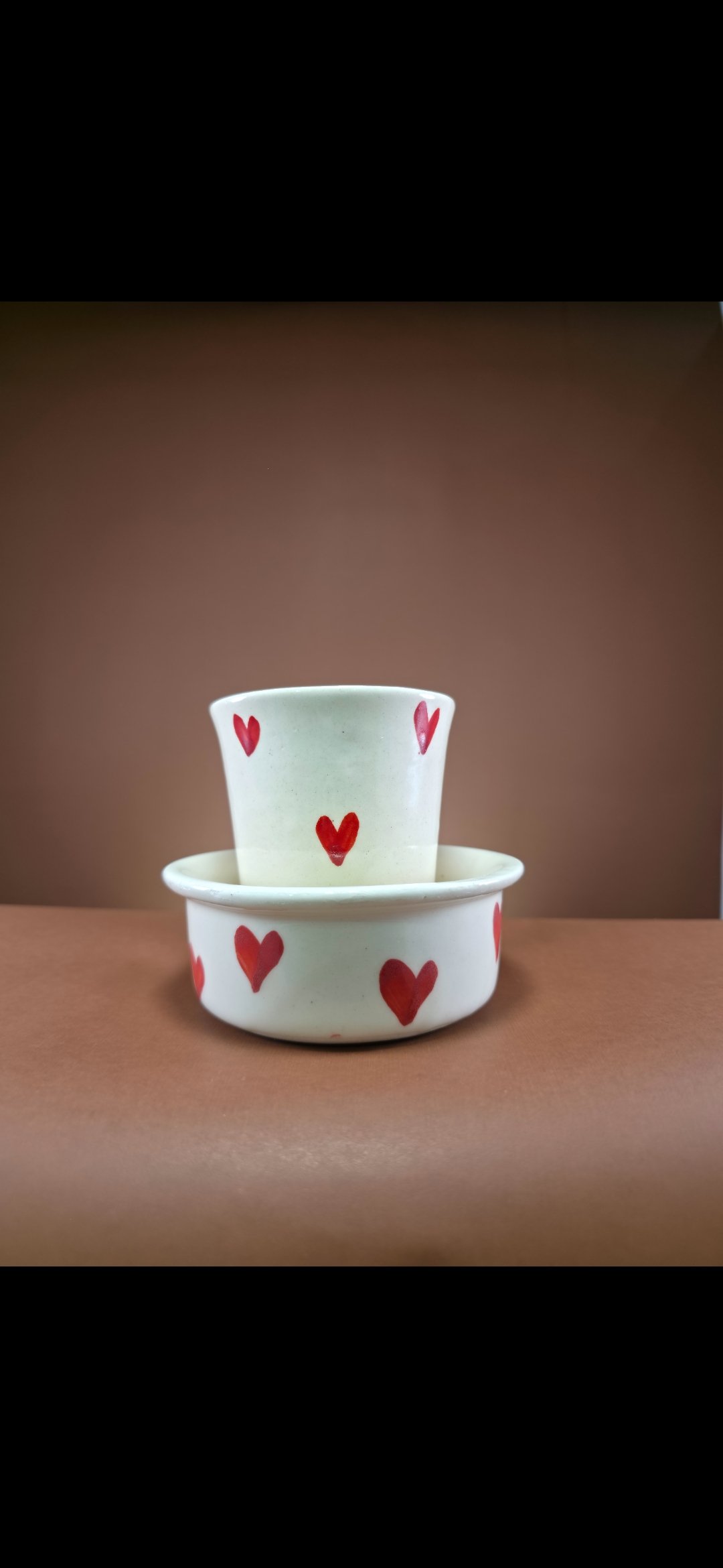 "Dil-Se" Hand-Painted Ceramic Cup & Deep Saucer Set hover